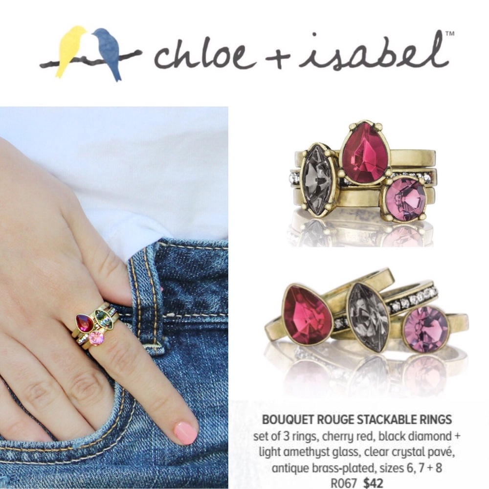 3️⃣Set! 🆕 Bouquet Rouge Stackable Rings R067-8